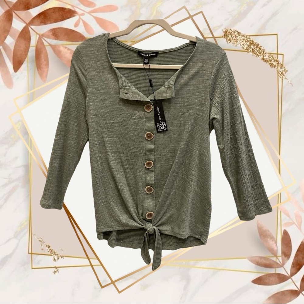 NWT Cable & Gauge Long Sleeve Top - Mint Green Blouse -  Womens/ Juniors Size M